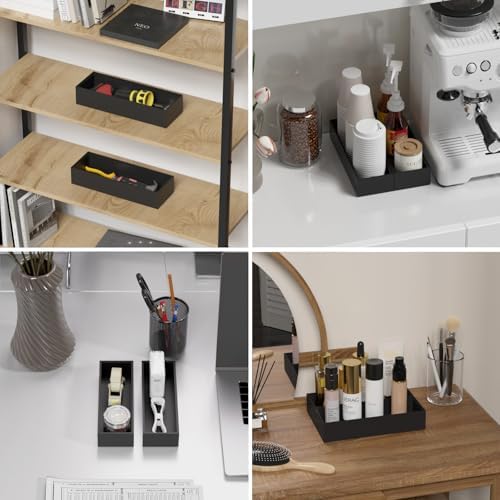 Lixple Bamboo Kitchen Drawer Organizer, 2 Pack, 10" x 3.5" x 2", Black - Image 5