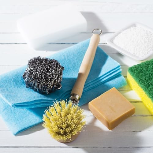 HIC Kitchen Natural Bristle Veggie and Dish Scrub Brush, Non-Scratch Natural Tampico Bristles with Wooden Handle - Image 3