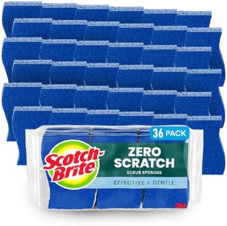 Scotch-Brite Zero Scratch Non-Scratch Scrub Sponges, 36 Pack by Scotch-Brite