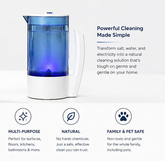 Eco One Portable Hypochlorous Acid (HOCL) Generator Machine, DIY Multi-Purpose Cleaner & Disinfectant, Includes Test Strips, Microfiber Cloth and Fine Mist Sprayer - Image 4