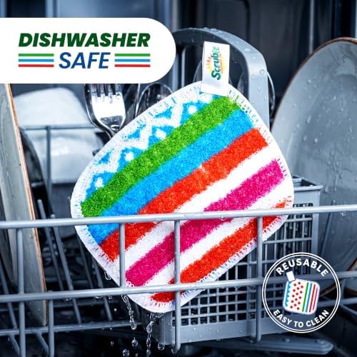 SCRUBIT 5 Pack Reusable Non-Scratch Dish Scrubbers for Kitchen - Image 4
