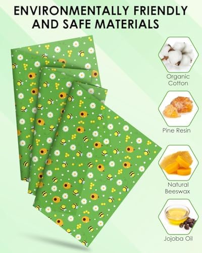 Beeswax Food Wraps,13x39 Inch Honeycomb Bread Wrap Eco-Friendly Reusable Bread Storage Bags Kitchen Food Storage Organic Beeswax Plastic Wrap - Image 2