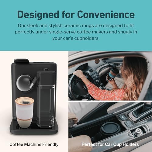 NOVA CERAMICS Travel Mug – Portable Coffee Tumbler – Unique to Go Mug – Microwave & Dishwasher Safe Purple Coffee Tumbler - Gifts for Women Men Him Her – 12oz – Horizon - Image 6