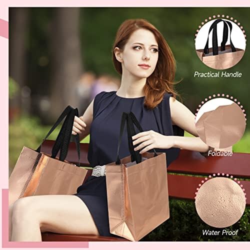 Eccliy 80 Pcs Reusable Gift Bags, Medium, Champagne - Image 5