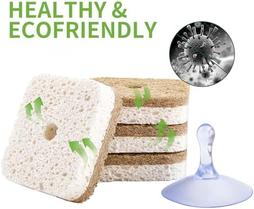12Pack Kickleen Natural Kitchen Scrub Dish Sponges with Suction Hanger - Image 6