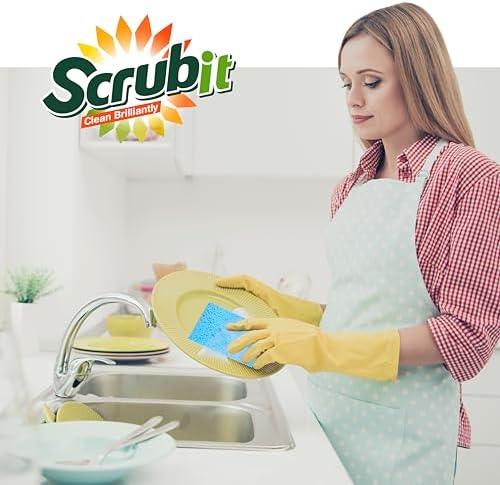 SCRUBIT 48-Count Sponges Kitchen for Dishes Cleaning - Non-Scratch Dish Scrub Sponge - Packaging May Vary, Natural Cellulose Kitchen Sponges - Image 7