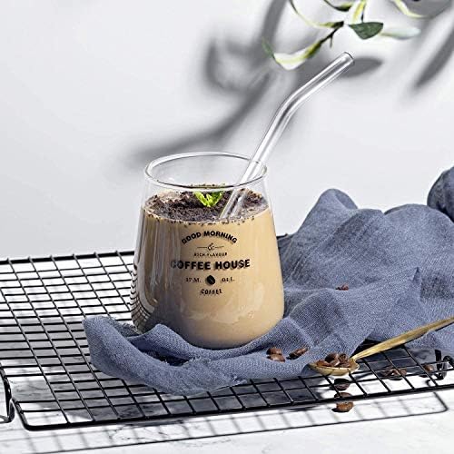 HeykirHome 4-Pack Reusable Glass Straw, Size 8.5''x10 MM,Including 2 Straight and 2 Bent with 2 Cleaning Brush- Perfect For Smoothies, Tea, Juice - Image 5