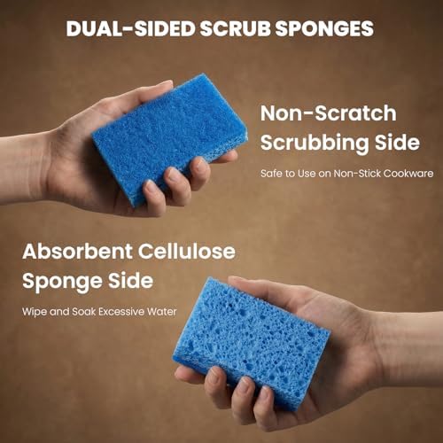 Metflavor Kitchen Sponges, 24 Count, Dual-Sided Non-Scratch Scrub Sponge - Image 3