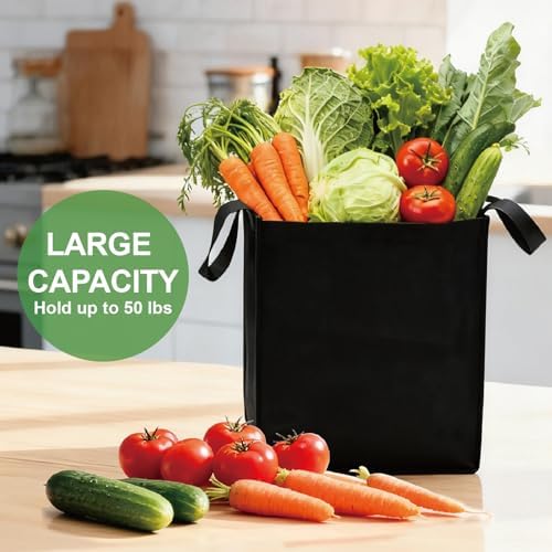 10 Pack Reusable Shopping Bags - 14.9x12.6x9.4 Inth Bulk Tote Bag for Grocery with 5 Pack Thick Plastic Bottom can Hold 50 Lbs, Foldable & Durable with Reinforced Handles - Image 7