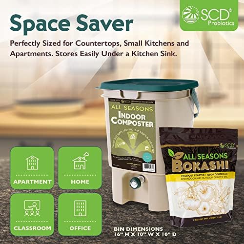 All Seasons Indoor Composter Kit - 5 Gal Bin, 2 lb Bokashi Compost Starter - Image 4