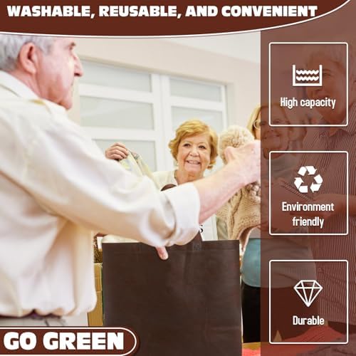 Windyun Reusable Grocery Bags Non Woven with Handles - Image 4