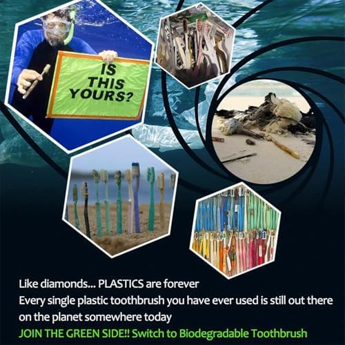 Bamboo Toothbrushes 10 Pack, BPA Free Plant Based Soft Bristle Toothbrush - Image 7