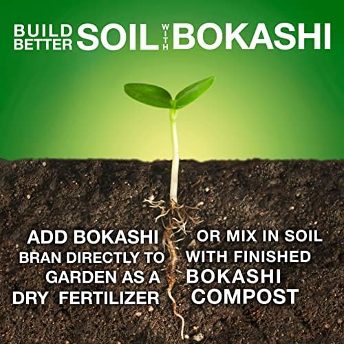 TeraGanix TCM Bokashi Bran Compost Accelerator, Organic Rice Bran Mix, Odor Eliminator, Dry Powder for Food & Pet Waste Indoors, Bokashi Starter for Kitchen Compost Bin & Soil (22 Lb) - Image 4