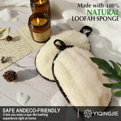 YIQINGJIE Upgraded Large Natural Egyptian Loofah for Men,2 Count,Black - Image 7