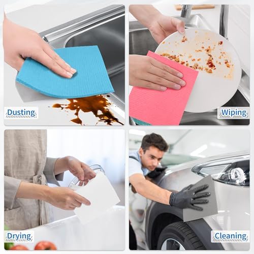 Swedish Dishcloths, 18 Pack Multicolor Kitchen Cloths, Absorbent Dish Towels for Kitchen, Multipurpose Cellulose Sponge Cloths, Reusable Washable Towels for Home & Kitchen - Image 7