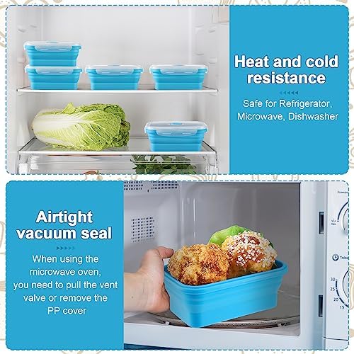 Mifoci 8 Sets of Silicone Collapsible Bowls, Blue, 17 Oz/ 500 ml - Image 4