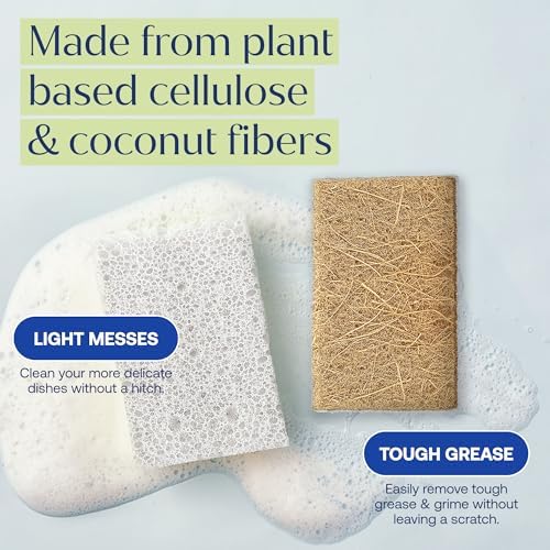 Fab Tab Coconut Cellulose Sponges - Non-Scratch Kitchen Cleaning, 6 Pack - Image 5