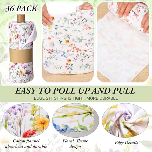 90 Pack Reusable Kitchen Cloths Cotton Towels, Wildflowers - Image 5