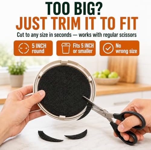 5 Inch Charcoal Compost Bin Filter - 4 Pack Countertop Replacement Set 5 Inch Round Activated Charcoal Filters, Four Pack, Drop in Replacement, Odor Control, Countertop Bin, Kitchen Use - Image 4