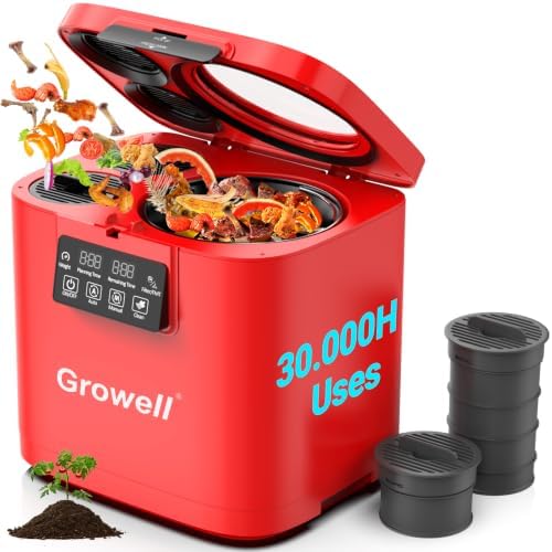 Growell Electric Composter for Kitchen, 4L Odorless Countertop Compost Bin by Growell