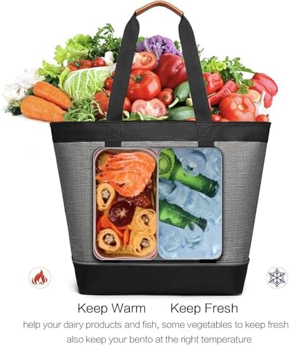 Insulated Cooler Bag Reusable Grocery Tote Bags Transport Large Lunch Box for Women - Image 4