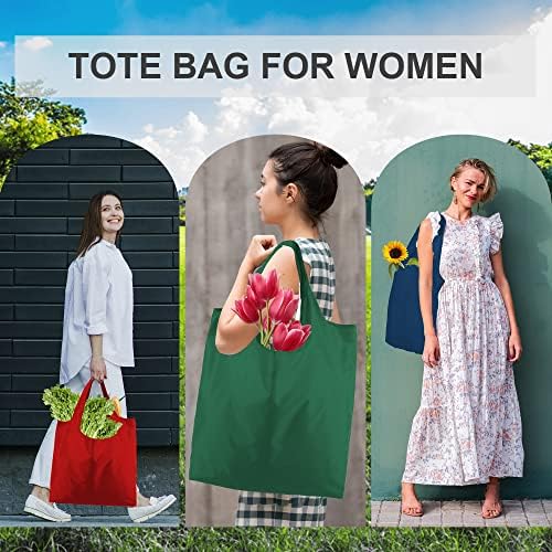 BeeGreen Foldable Travel Bag Reusable Shopping Bags for Groceries - 6 Pack Large Collapsible Bags - Lightweight Machine Washable Tote Bags - Colorful Kitchen Grocery Bags (Red, Orange, Green)​ - Image 4