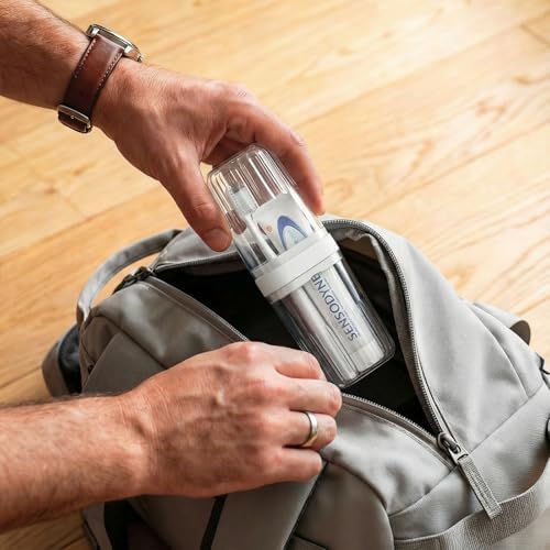 Large Enclosed Toothpaste and Toothbrush Travel Case with Rinse Cup - Image 7