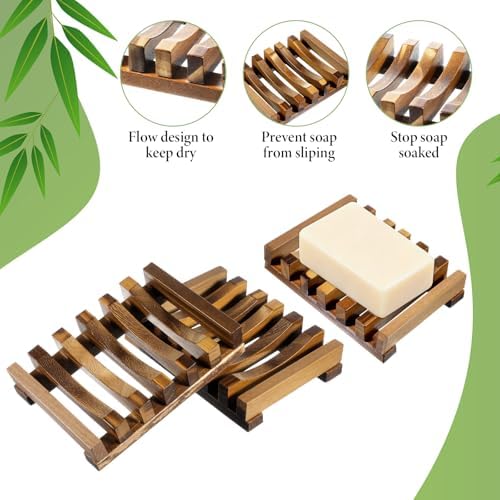 30 PCS Wooden Shower Soap Dish Bulk, Wood Soaps Dish for Shower - Image 3