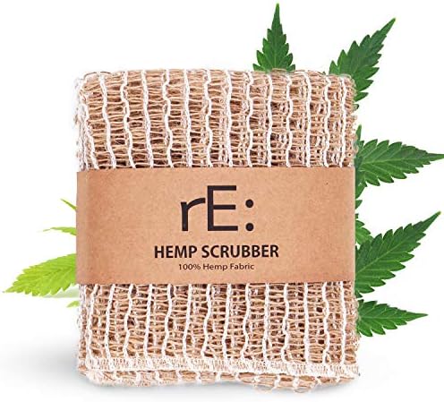 rE: REKURATOR Hemp Scrubber – 100% Hemp Fiber, Loosely Woven Two-Layer Mesh, Non-Scratch, Plastic-Free, Unbleached, Multi-Purpose for Dishes, Produce & Bathing (3-Pack) by rE
