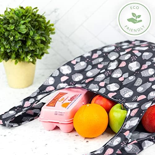 Reusable Grocery Bags 6 Pack Foldable, Washable Large Tote for Shopping - Image 5