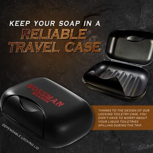 Bossman Travel Soap Container - (Black) Travel Soap Case with Snap-Lock Lid - Image 2
