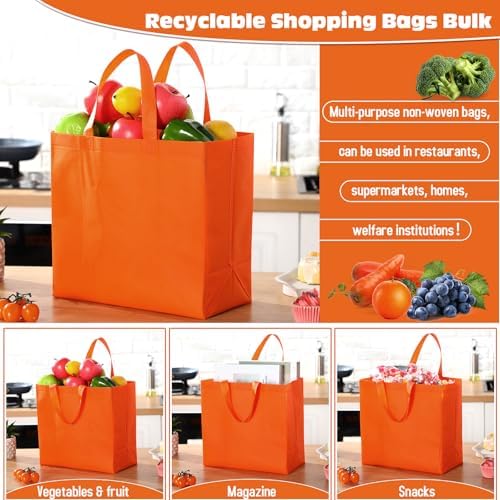 Windyun Reusable Grocery Bags Non Woven with Handles - Image 4