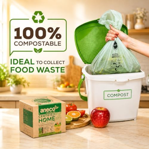 (Include 10 Bonus Bags) ANECO 100% Compostable Waste Bags 2.6 Gallon - Image 3