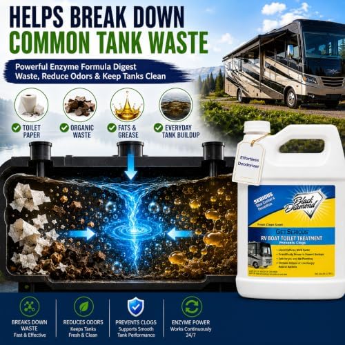 Black Diamond Stoneworks GET SERIOUS RV,Boat,Camper Chemical Toilet Holding Tank Treatment&Deodorizer.Works Faster Than Tablets or Packs in Grey&Black Water. Concentrated with Stress Relief Fragrance - Image 4