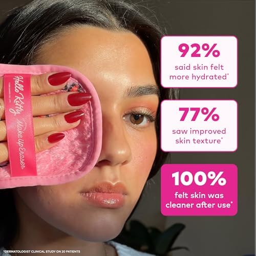 The Original MakeUp Eraser 7-Day Set, Erase All Makeup with Just Water, Including Waterproof Mascara, Eyeliner, Foundation, Lipstick, Sunscreen, and More! Hello Kitty Cutie Pie, 7ct. - Image 5