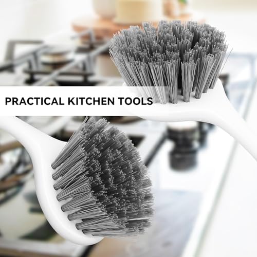 2 Pack Kitchen Scrub Brushes for Cleaning Dish Brush with Handle for Pans, Pots, Kitchen Sink Cleaning Scrub Brushes (PP Plastic) - Image 3