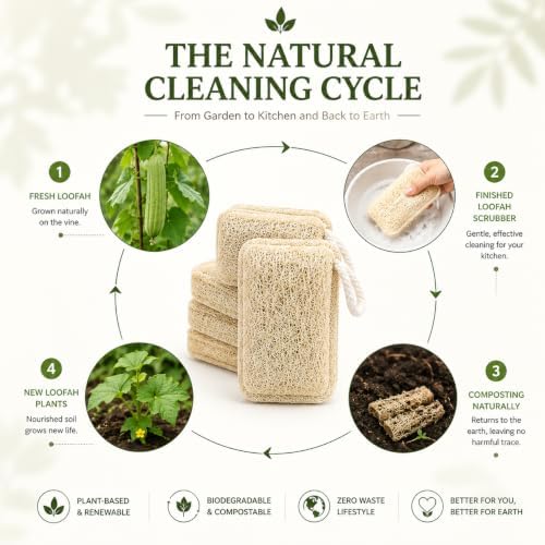 Natural Loofah Dish Sponge - Image 4