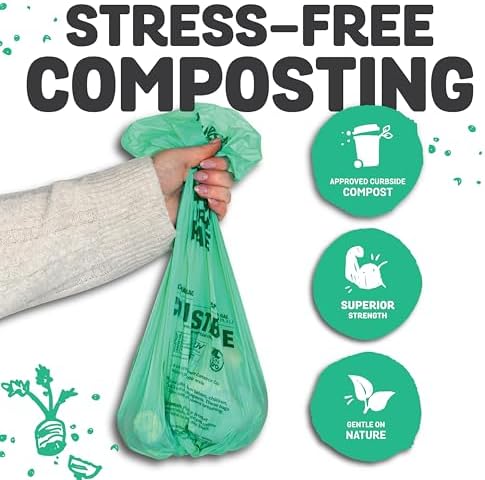 MyEcoWorld® Compostable Kitchen Waste Bags - 100 Count - 100% Certified Compostable - 3 Gallon - Super Strong - Leak Proof - Unscented - Easy to Open - Image 6