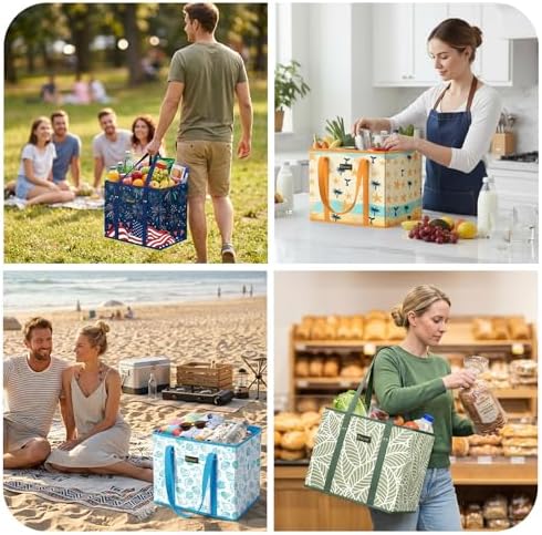 BALEINE 3PK Reusable Grocery Bags, Heavy Duty Shopping Tote Bag - Image 2