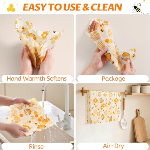 Beeswax Wraps for Food – Reusable Beeswax Bread Bag & Sandwich Wrap - Image 4