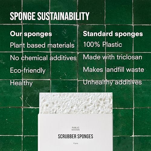 Public Goods Scrubber Sponge | Natural, Plant-Based | Pack of 4 - Image 6