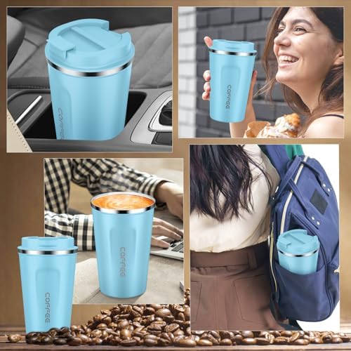 CS COSDDI 12 oz Coffee mug - Stainless Steel Coffee Cup with Leakproof Lid - Image 4
