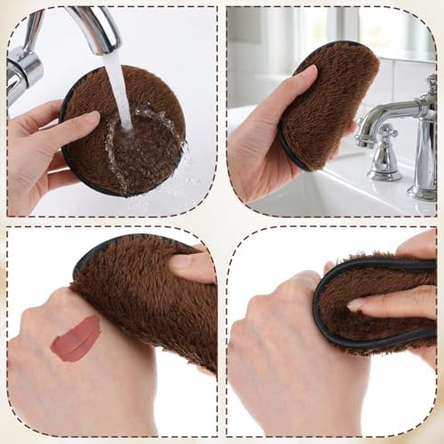 6Pcs Reusable Cotton Pads, Shimmeroo Reusable Cotton Rounds Makeup Remover Pads Double-Sided Facial Cleansing Puffs Round Make up Remover Pad for All Skin Types - Image 5