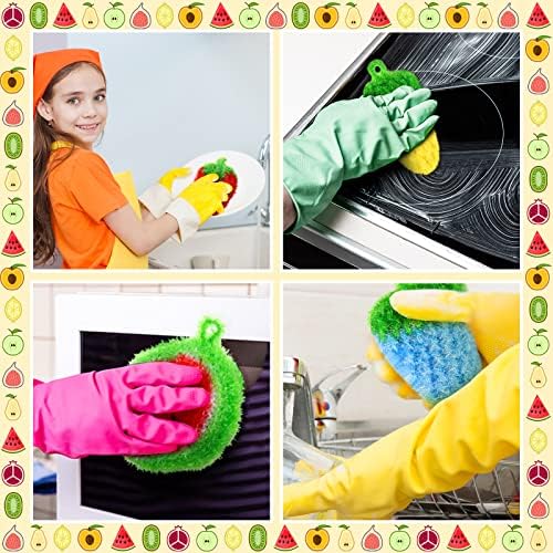 Vesici 10 Pcs Fruit Dish Scrubber Non Scratch Double Layer No Odor - Image 5