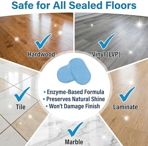 Floor Cleaning Tablets: 1 Tab = 2l Pre-Measured Solution, Streak-Free & Non-sticky for Barefoot Clean, Protects & Shines All Floors, Zero-Plastic & Space-Saving, For Mops & Robot Vacuums (2set) - Image 4