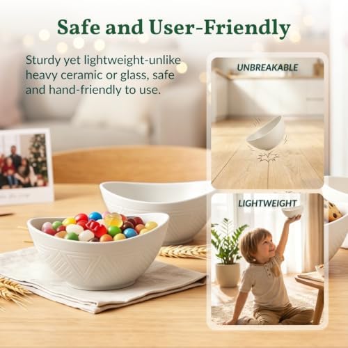 Homienly Small Bowls Set Wheat Straw Bowls 10 oz Small Serving Bowls for Ice Cream, Dessert, Snack, Appetizer, Candy, Unbreakable Microwave and DIshwasher Mini Bowls for Party, Picnic (6 PCS White) - Image 5