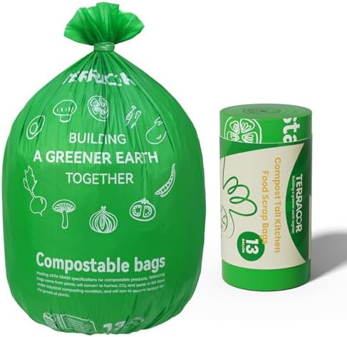13 Gallon Compostable Trash Bags, 40 Bags Compost Bags for Countertop Bin, Camping Toilet Bags for Portable Toilet, BPI Certified and Meet The ASTM D6400 Standard - Image 4