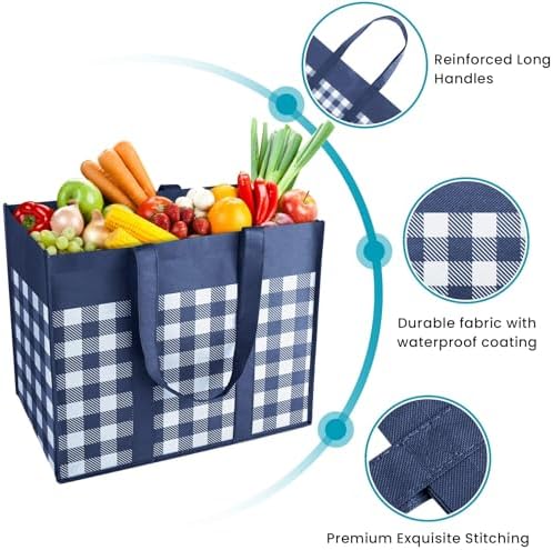 WOWBOX Reusable Grocery Bags, Foldable Reusable Shopping Tote Bags - Image 5