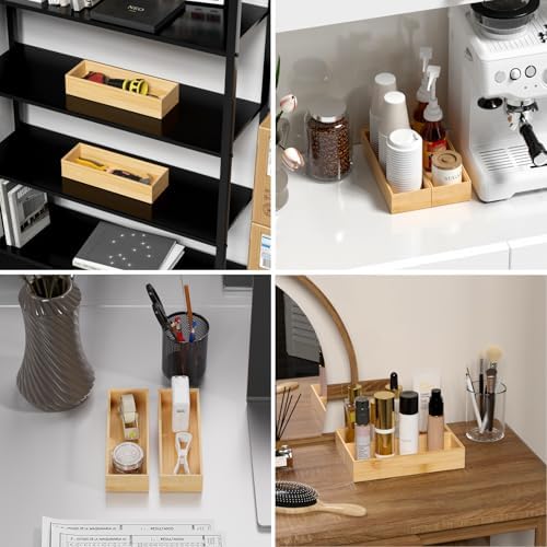 Lixple Bamboo Kitchen Drawer Organizer, 2 Pack, 10" x 3.5" x 2" - Image 5