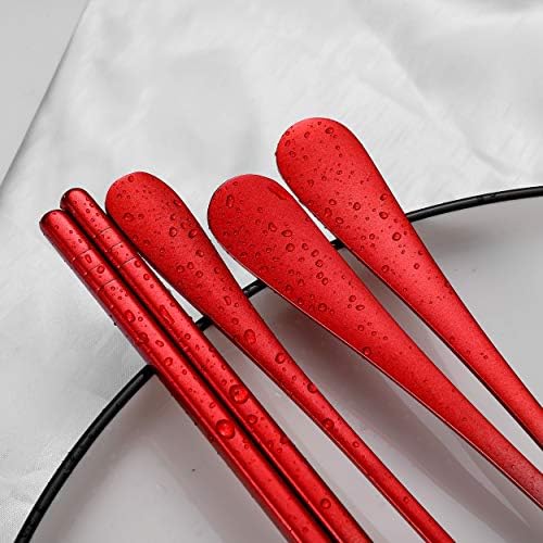 Travel Utensils,Reusable Silverware Set To Go Portable Cutlery Set with a Waterproof Carrying Case for Lunch Boxes Workplace Camping Picnic (GraRed) - Image 5